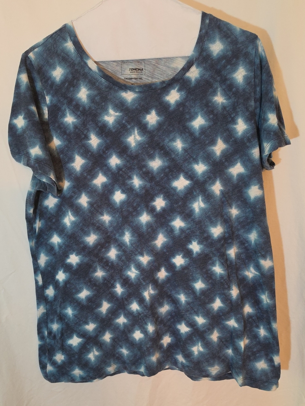 Sonoma Blue and White Tie-Dye Short Sleeve Tee